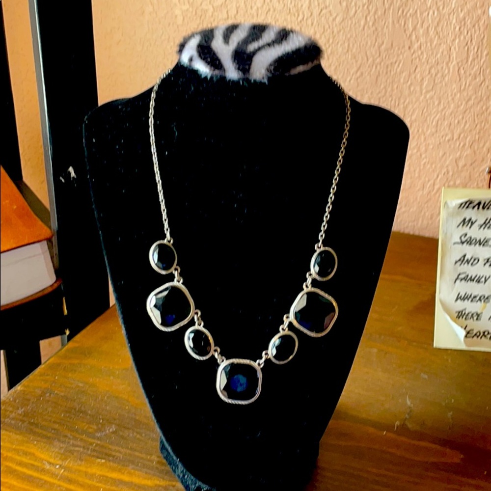 Beautiful  TRIFARI necklace. Black silver tone